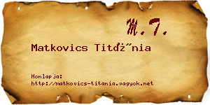 Matkovics Titánia névjegykártya